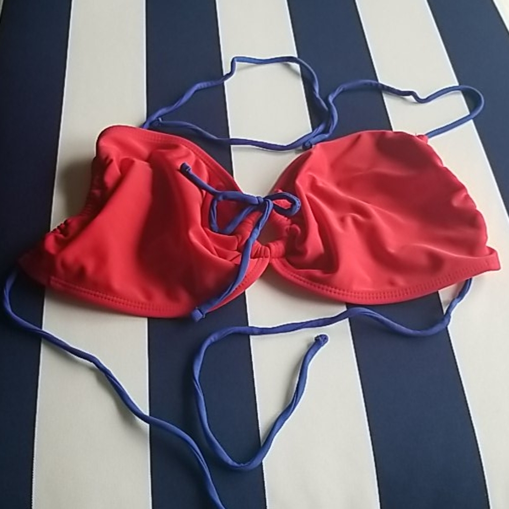 Wave Zone red and blue bikini top